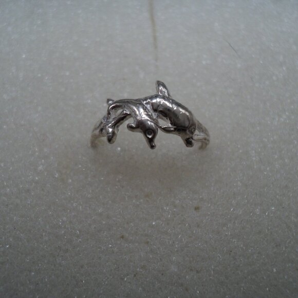 Dolphin sterling silver toe ring adjustable POS143 - Picture 1 of 4